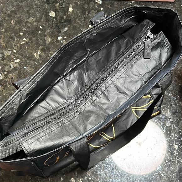 ALOHA Black Tote Bag with Yellow Leaf Design - Picture 8 of 10